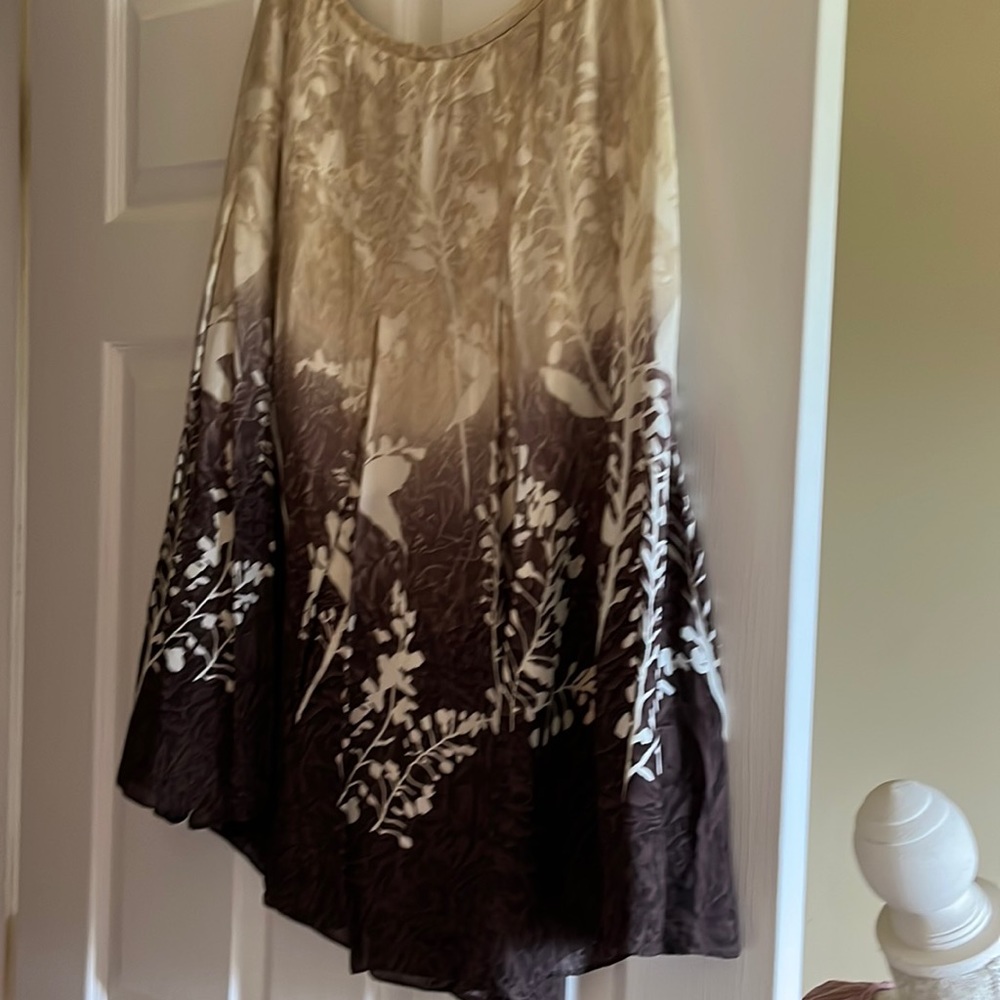 Brown Ombré Silk Skirt